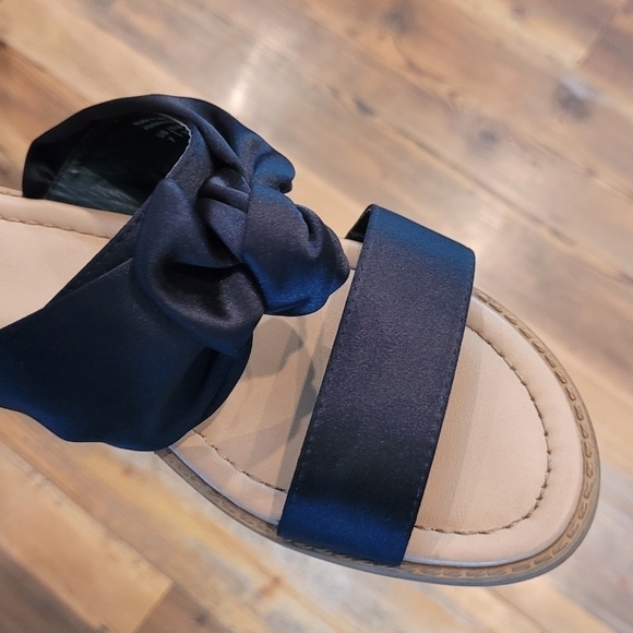 CALL IT SPRING Satin Black Ribbon Slide Sandals, Size 7 - Picture 6 of 15